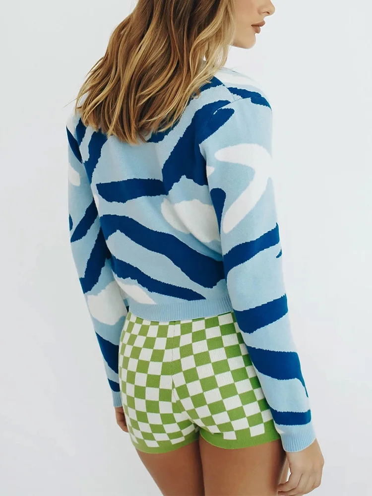 Укороченный кардиган, свитер, женская уличная одежда, укороченный топ контрастных цветов с рисунком, однобортный трикотажный кардиган с V-образным вырезом и длинным рукавом
Укороченный кардиган, свитер, женская уличная одежда, укороченный топ контрастных цветов с рисунком, однобортный трикотажный кардиган с V-образным вырезом и длинным рукавом