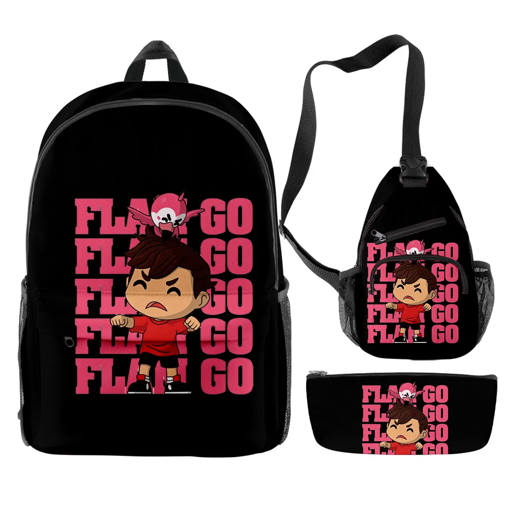 

Harajuku Popular Funny flim flam flamingo 3D Print 3pcs/Set pupil School Bags Travel Laptop Backpack Chest Bag Pencil Case