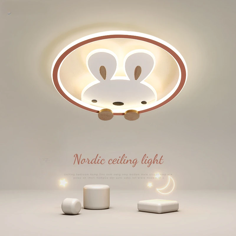 Nordic Eye Care LED Ceiling Light for Children's Bedroom Foyer Kids Nursery Study Pink Rabbit Animal Iron Modern Ceiling Lamp
Nordic Eye Care LED Ceiling Light for Children's Bedroom Foyer Kids Nursery Study Pink Rabbit Animal Iron Modern Ceiling Lamp