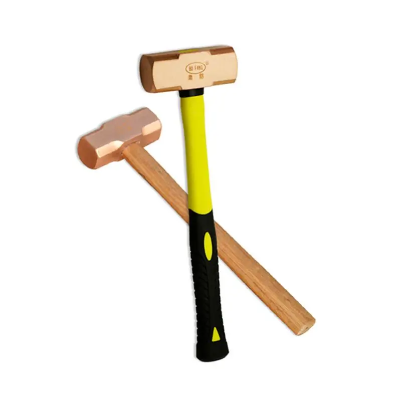 

Free shipping pure copper explosion-proof copper hammer 1P-20 pound wooden handle copper octagonal hammer rubber handle copper h