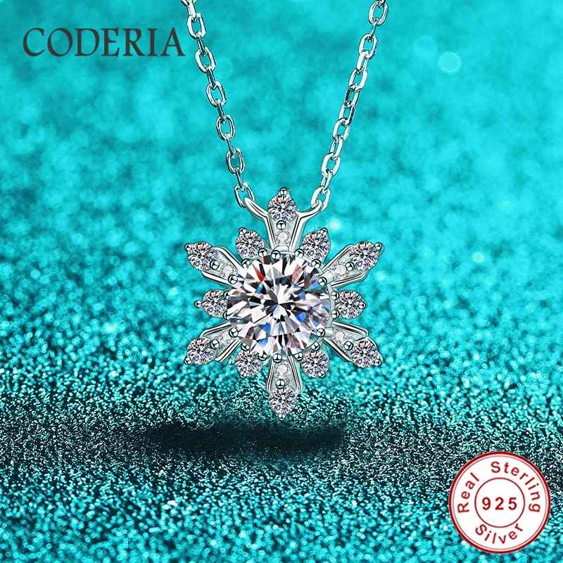 Lab Diamond 6.5mm 1CT Round Moissanite Snowflake Pendant Necklace Women Wedding 925 Sterling Silver Chain Fashion Gift Jewelry 6 Mallzona Sa19263e0a1eb4dd89963af33c19863ad9 Lab Diamond 6.5mm 1CT Round Moissanite Snowflake Pendant Necklace Women Wedding 925 Sterling Silver Chain Fashion Gift Jewelry Mallzona