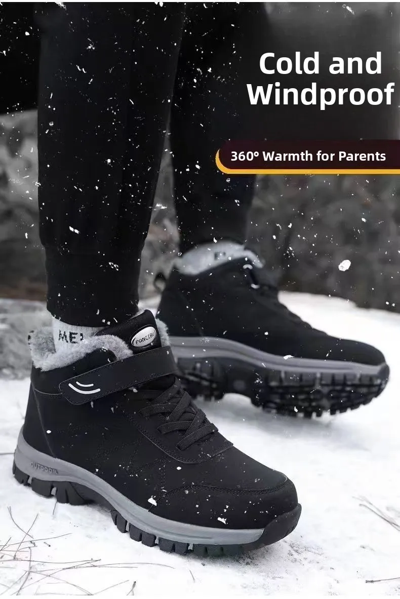 الرجال الشتاء سميكة القاع الثلوج الأحذية الدافئة صوف مبطن أحذية رياضية غير رسمية في الهواء الطلق المضادة للانزلاق أحذية قطنية جولة تو كعب مسطح الرجال الشتاء سميكة القاع الثلوج الأحذية الدافئة صوف مبطن أحذية رياضية غير رسمية في الهواء الطلق المضادة للانزلاق أحذية قطنية جولة تو كعب مسطح