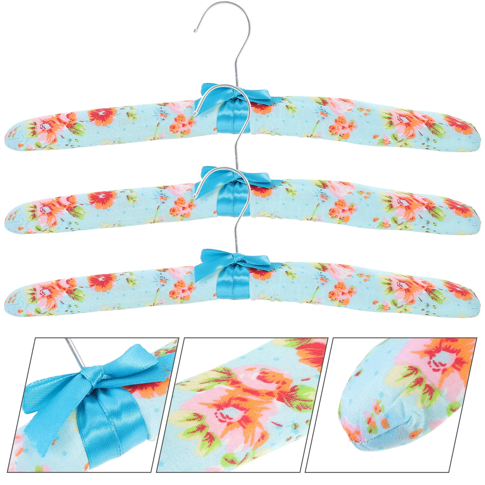 

Coat hangers Flower Cloth Non-slip Wood Hangers Pastoral Cloth Hanger Non-Slip Clothes Hangers Drying Rack(Random Color)