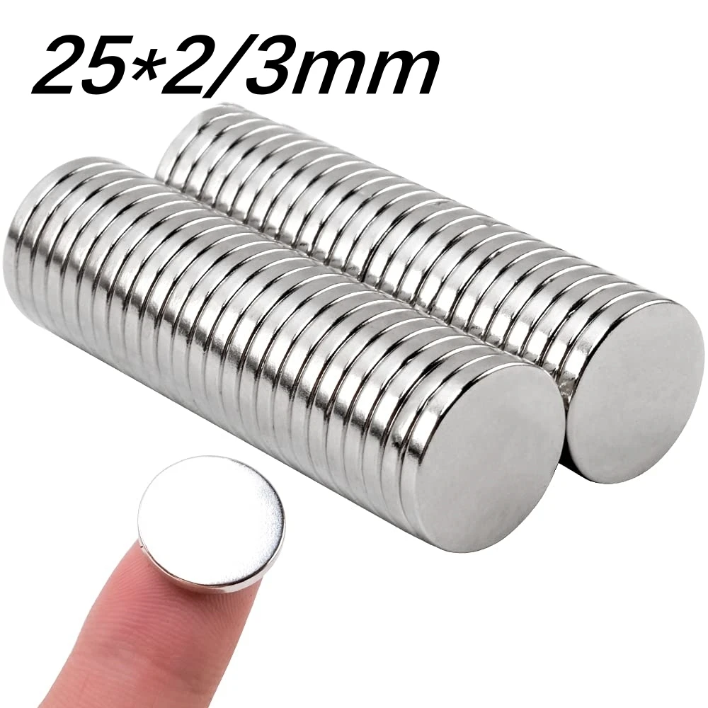 

Super Powerful Strong Suction Bulk Small Round NdFeB Neodymium Disc Round Magnets N35 Rare Earth Magnet for Industry 25*2/3mm