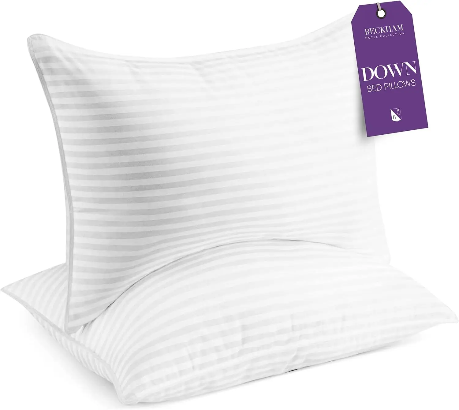 

Beckham Hotel Collection Bed Pillows Queen/Standard Size Set of 2 - Down Pillow for Sleeping - Back, Stomach or Side Sleepers