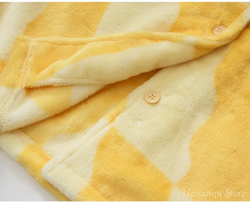 Warm Thick Flannel Casual Women's Pajamas Sets Yellow Color Long Sleeve Sleepwear Suits Winter Autumn Plus Pyjamas 15 Sa19bf64094674bfea5f331758f43292bR
