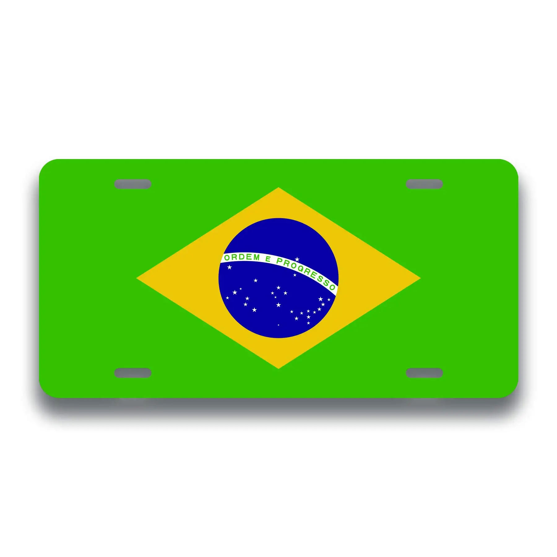 

Переводные картинки, Декор для дома и больше, бирка для номерного знака с бразильским флагом, новинка, металл | УФ-печатный металл | 6 дюймов на 12 дюймов |