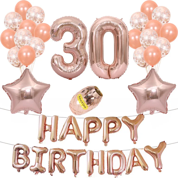 37pcs 18 20 21 23 30th Birthday Balloon Set Rose Gold Star Sequin Latex Balloon Set Pentagram Party Decoration Happy Birthday
37pcs 18 20 21 23 30th Birthday Balloon Set Rose Gold Star Sequin Latex Balloon Set Pentagram Party Decoration Happy Birthday