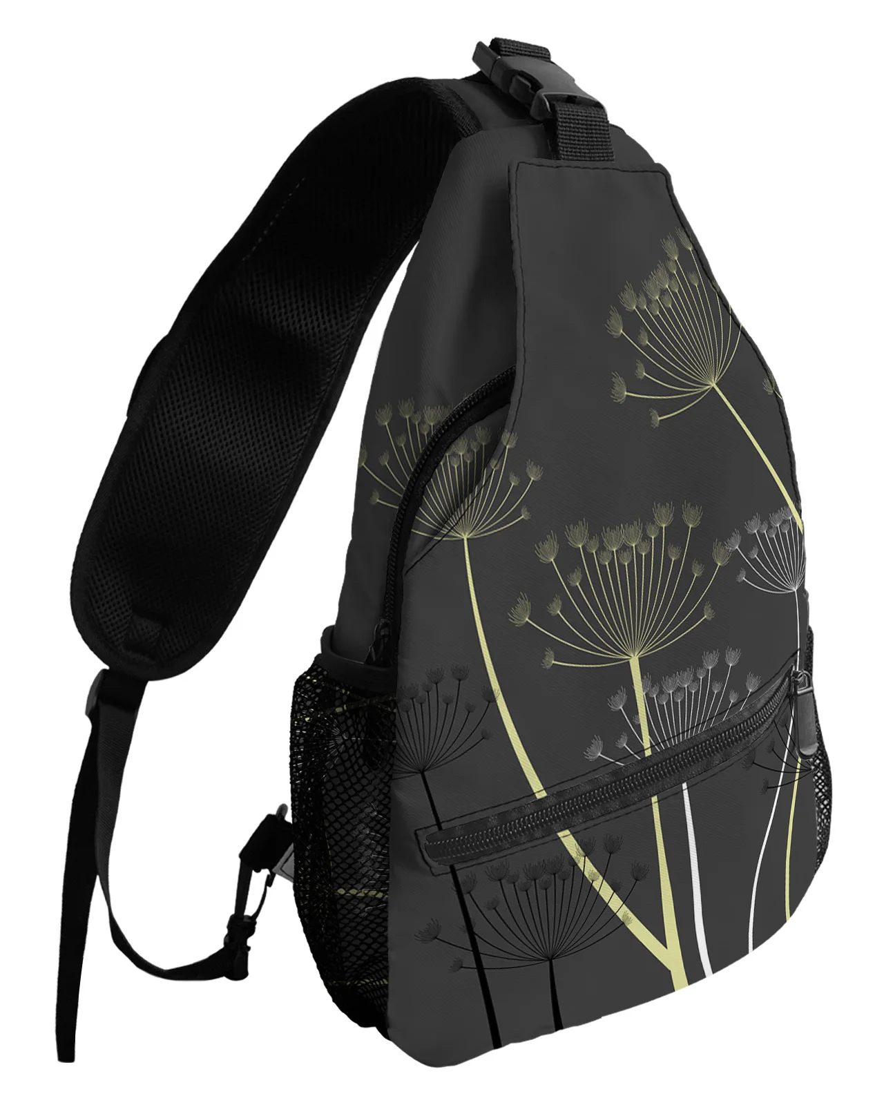 

Yellow Colored Silhouette Dandelion Gray Chest Bags For Women Men Waterproof Messenger Bags Sport One Shoulder Crossbody Bag