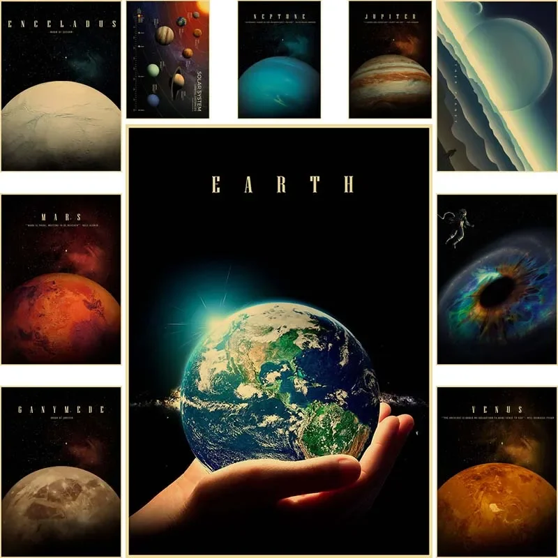 Retro Kraft Paper Solar System Posters Living Room Decoration Pictures Vintage DIY Home Decorative Paintings Wall Art Decor Gift
Retro Kraft Paper Solar System Posters Living Room Decoration Pictures Vintage DIY Home Decorative Paintings Wall Art Decor Gift