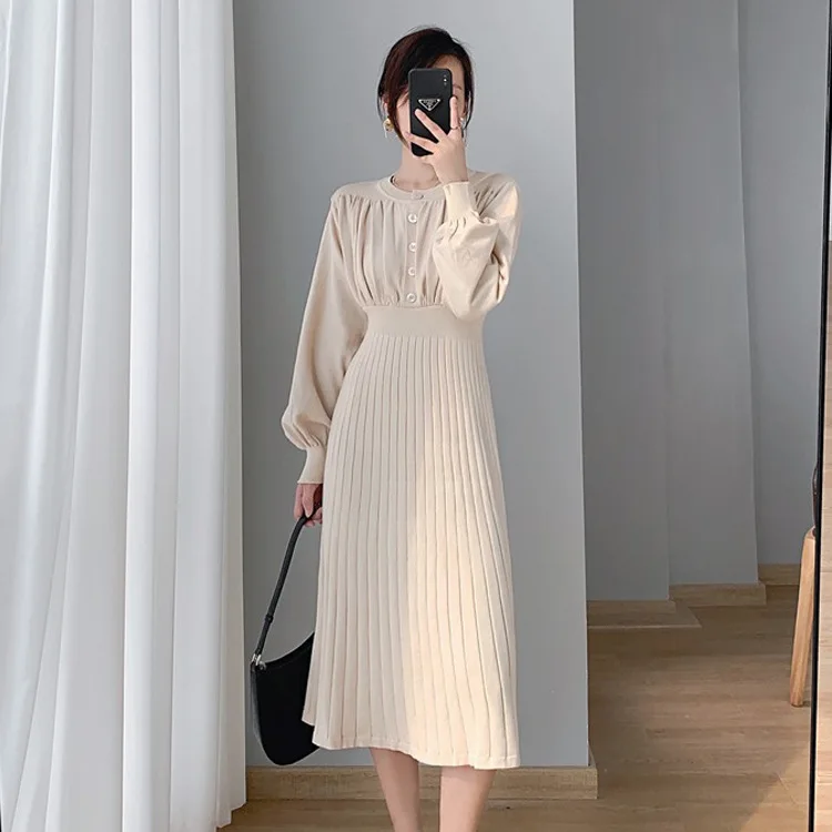 Autumn winter 2022 new Korean version medium length knee length sweater skirt lantern sleeve closed waist with knitted dress for
Autumn winter 2022 new Korean version medium length knee length sweater skirt lantern sleeve closed waist with knitted dress for