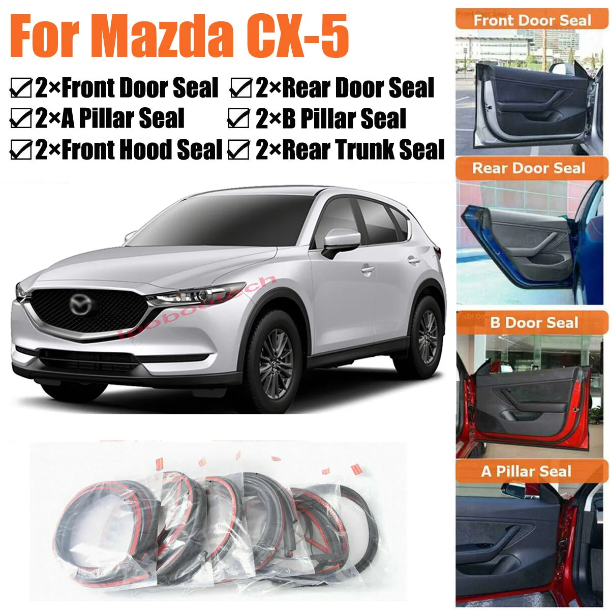 Brand New Car Door Seal Kit Soundproof Rubber Weather Draft Seal Strip Wind Noise Reduction Fit For Mazda CX-5
Brand New Car Door Seal Kit Soundproof Rubber Weather Draft Seal Strip Wind Noise Reduction Fit For Mazda CX-5