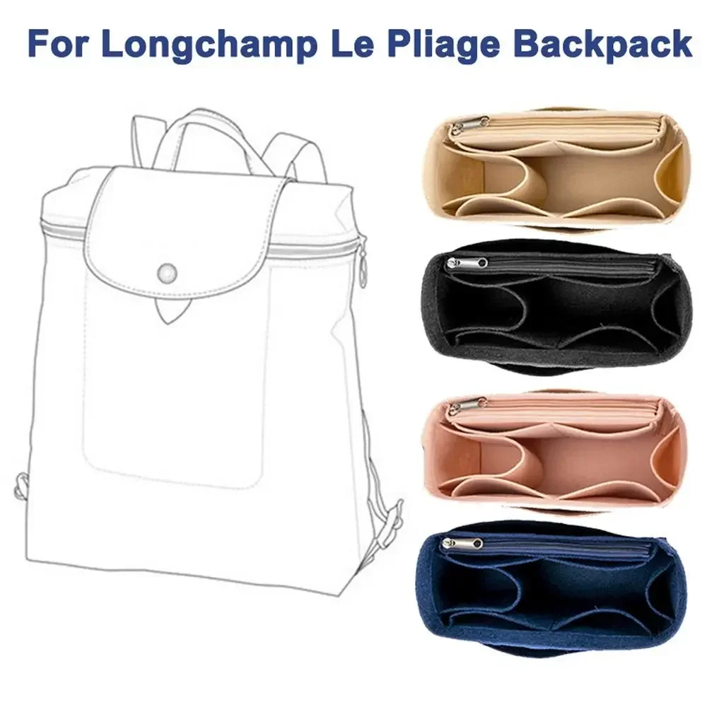 

NEW Soft Pouch Organizer Felt Insert Bag Inner Bag Handbag Insert Bag Purse LinerFor Longchamp Le Pliage Backpack Bag