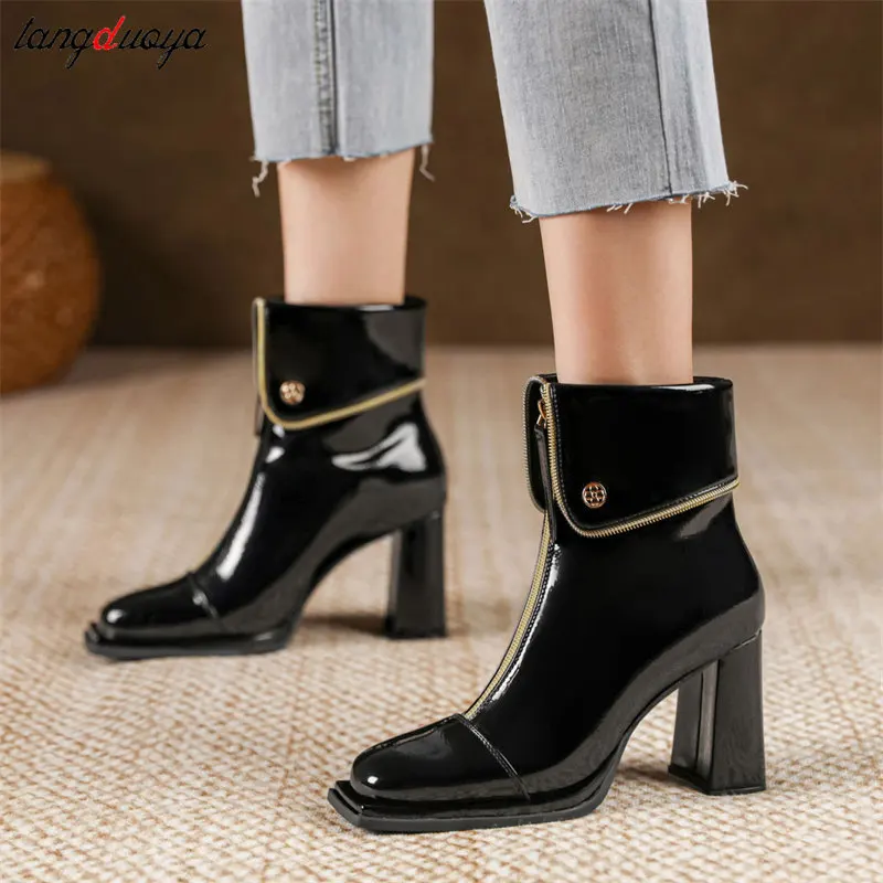 heels boots Ladies Shoes Ankle Women's Boots High Quality Modern Boots Women Solid Square Toe Zip Heeled Shoes Female Zapatos
heels boots Ladies Shoes Ankle Women's Boots High Quality Modern Boots Women Solid Square Toe Zip Heeled Shoes Female Zapatos