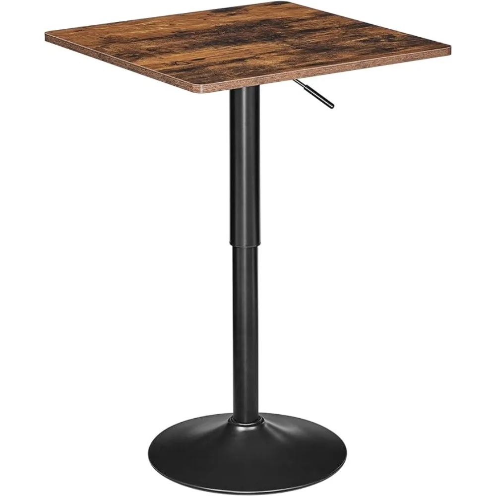 

HOOBRO Square Bar Table, Tall Cocktail Table, Adjustable Height Pub Table, Bistro Table with Base, for Bar, Pub, Dining Room