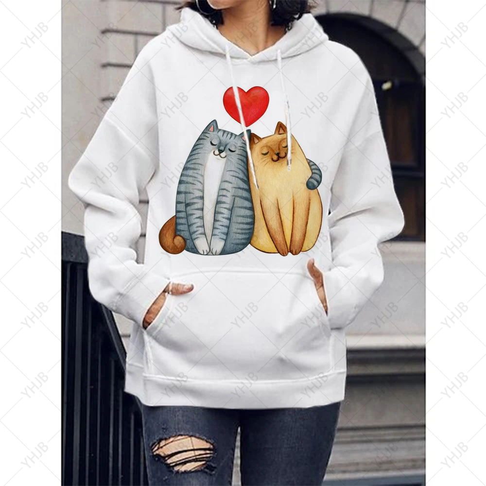 Pullovers Spring and Autumn New Round Neck Sweatshirt Women's Sweatshirts O-Neck Cute Vintage cat print Basic Pullover 
Pullovers Spring and Autumn New Round Neck Sweatshirt Women's Sweatshirts O-Neck Cute Vintage cat print Basic Pullover