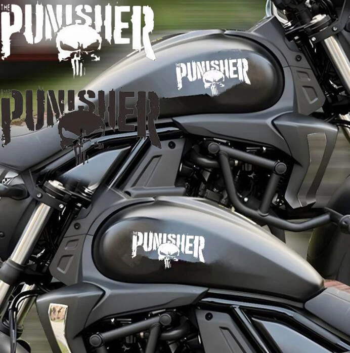 Motorcycle Tank Decals Punisher Reflective Helmet Stickers Decorative Accessories Creative Waterproof PVC Auto Decals 22cm*11cm
Motorcycle Tank Decals Punisher Reflective Helmet Stickers Decorative Accessories Creative Waterproof PVC Auto Decals 22cm*11cm