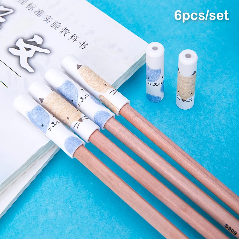 6Pcs Cat Pencil Cap Pen Cover Kawaii Pencil Cute Extender Korean Stationery Kids Gifts new School Office Supplies
6Pcs Cat Pencil Cap Pen Cover Kawaii Pencil Cute Extender Korean Stationery Kids Gifts new School Office Supplies