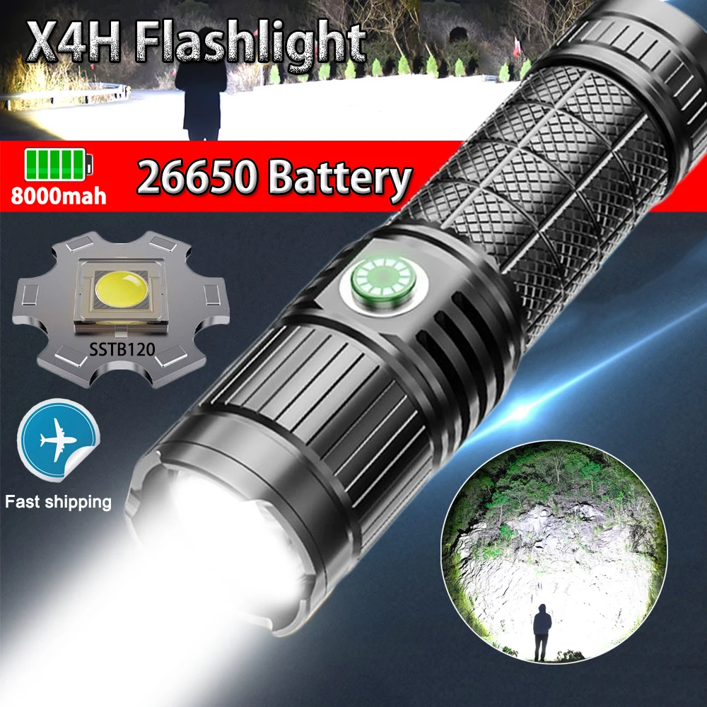 

Rechargeable Led Flashlights Zoomable High Lumens torch Waterproof Super Bright Tactical Flashlight 5 modes Powerful Lantern