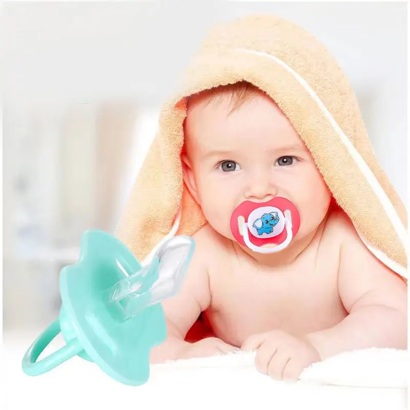 

0-3 years old baby cartoon pacifier newborn silicone pacifier teethers toys animal patterns candy colour anti-buck teeth