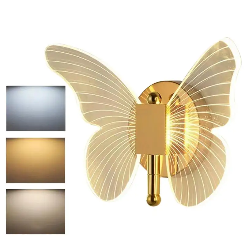 

Прикроватная настенная лампа в виде бабочки, современное настенное бра с регулируемой яркостью, лампа-бабочка для гостиной, спальни