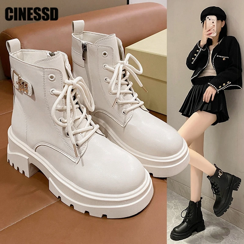 Thick Sole Solid Combat Ankle Boots Lace Up 2023 New Ladies Platform Female Autumn Winter Chunky Heels Women Zipper Shoes Buckle
Thick Sole Solid Combat Ankle Boots Lace Up 2023 New Ladies Platform Female Autumn Winter Chunky Heels Women Zipper Shoes Buckle
