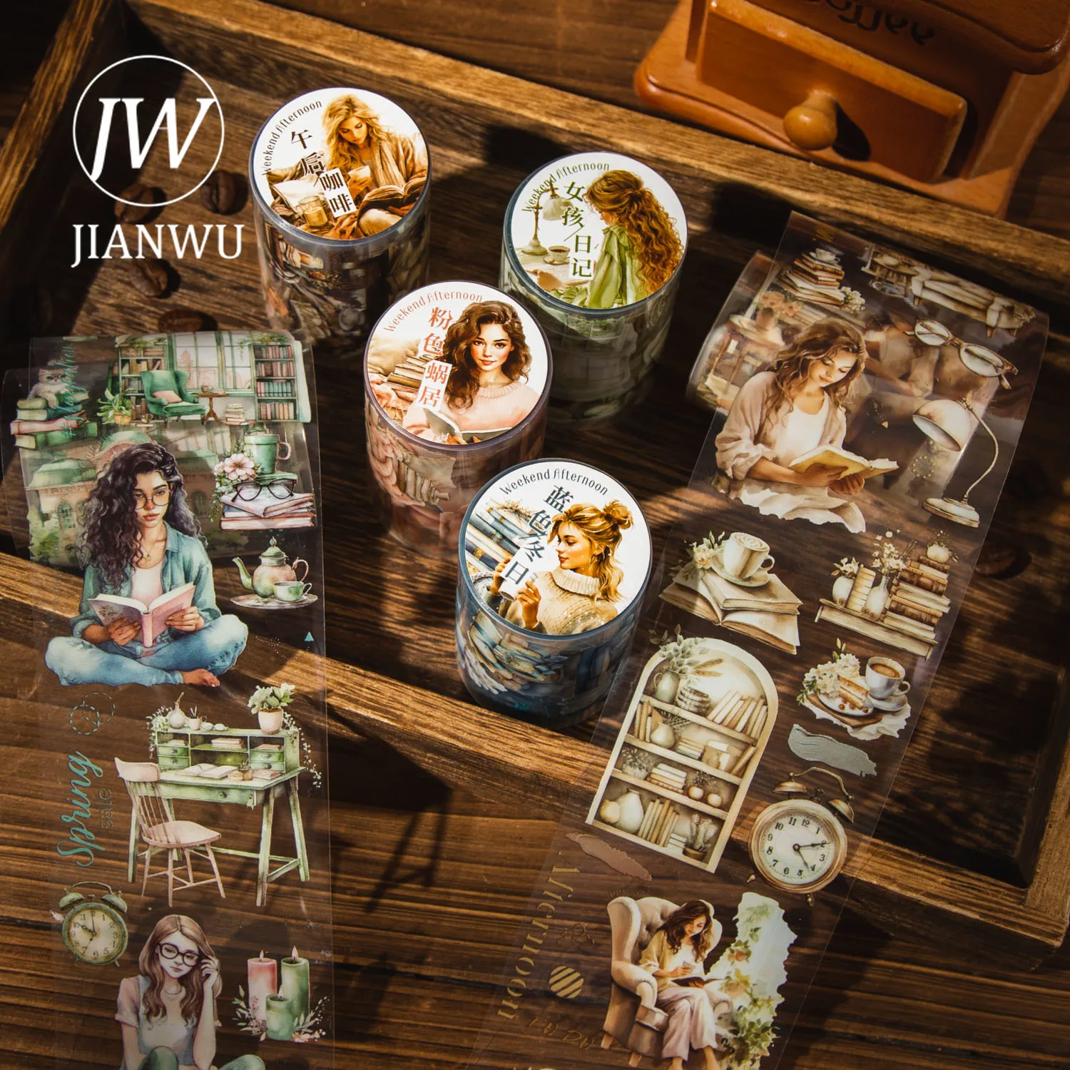 JIANWU 60mm*200cm Reading Time Series Vintage Character Landscaping Material PET Tape Creative DIY Journal Collage Stationery
JIANWU 60mm*200cm Reading Time Series Vintage Character Landscaping Material PET Tape Creative DIY Journal Collage Stationery