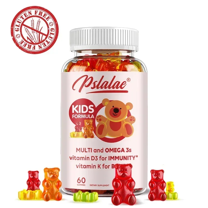 

Kids' Daily Gummy Vitamins - Contains 13 Essential Nutrients and Omega 3 Fish Oil To Support The Brain