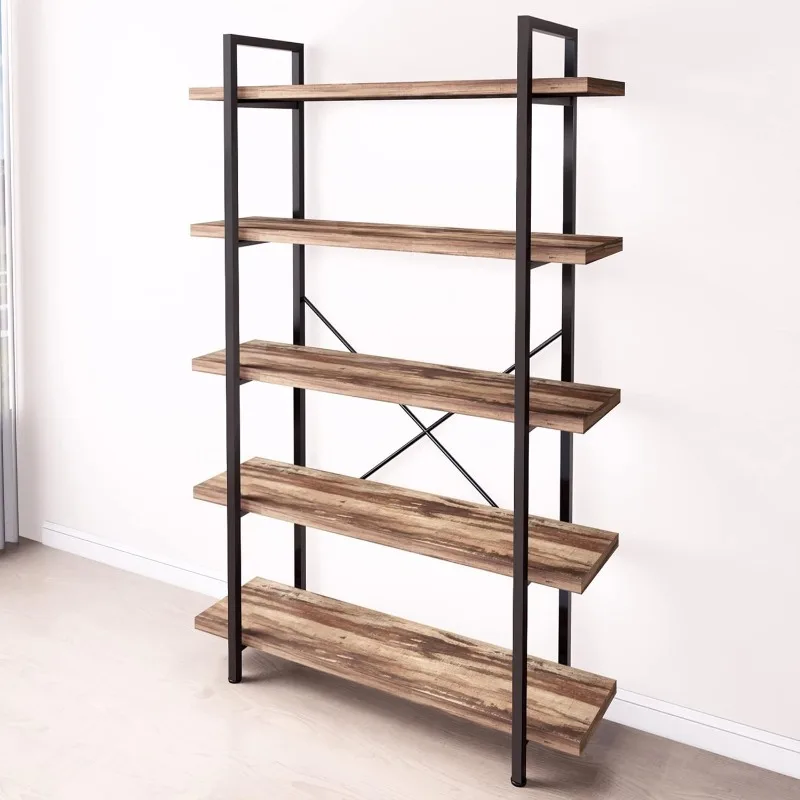 5-Tier Vintage Industrial Style Bookcase/Metal and Wood Bookshelf Furniture for Collection,Vintage Brown, 3/4/5 Tier (5-Tier) 
5-Tier Vintage Industrial Style Bookcase/Metal and Wood Bookshelf Furniture for Collection,Vintage Brown, 3/4/5 Tier (5-Tier)