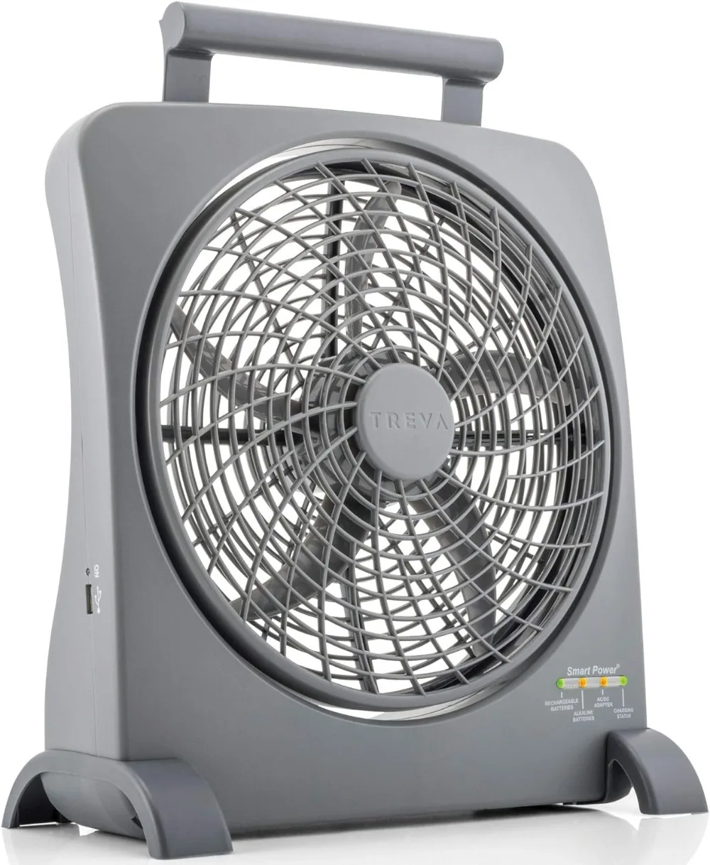 10-Inch Rechargeable Portable Fan Smart Powered Air Circulator. Plug-in AC adapter and battery power USB charging port
10-Inch Rechargeable Portable Fan Smart Powered Air Circulator. Plug-in AC adapter and battery power USB charging port