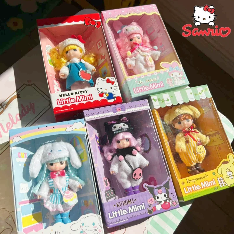 

Kawaii Hello Kitty Cartoon Cross-dressing Doll Play House Toys Anime Sanrio Girly Heart Cute Desktop Decorations Girls Gifts