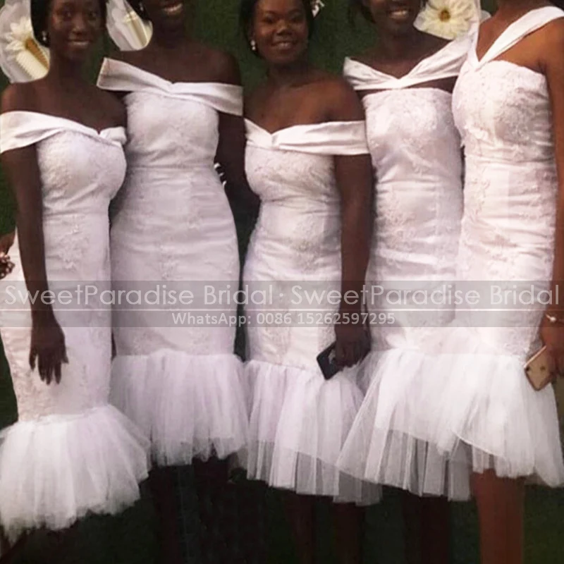 Trumpet Lace Bridesmaid Dresses Off Shoulder Tea Length Appliques Mermaid Long Wedding Party Dress Maid Of Honor For Women
Trumpet Lace Bridesmaid Dresses Off Shoulder Tea Length Appliques Mermaid Long Wedding Party Dress Maid Of Honor For Women