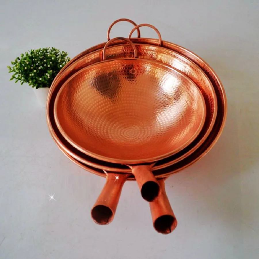 Pure Copper Frying Pan Handmade Double /Single Handle Thick Pot Wok 8 Mallzona Sa1c4bfad43ea406788fa6d26b12b5470O Pure Copper Frying Pan Handmade Double /Single Handle Thick Pot Wok Mallzona