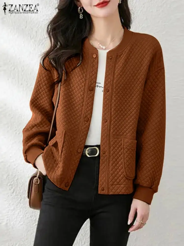 ZANZEA Woman Vintage Checked Jacket Spring Fashion Party Coats Stand Collar Long Sleeve Outwear Elegant OL Work Jackets 2024
ZANZEA Woman Vintage Checked Jacket Spring Fashion Party Coats Stand Collar Long Sleeve Outwear Elegant OL Work Jackets 2024