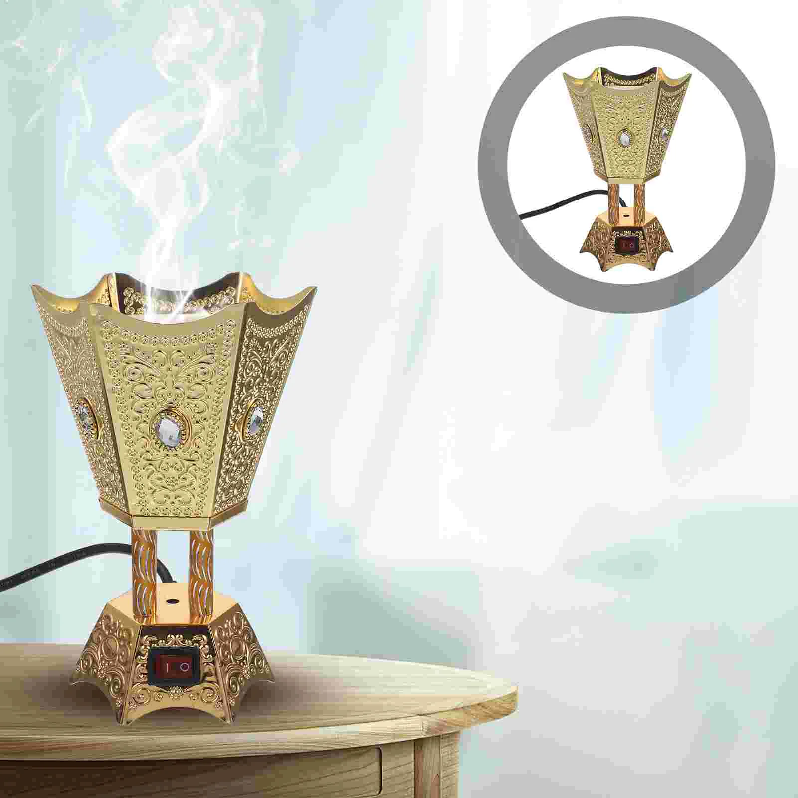 Electric Censer Burner Table Burner Ornament Censer Holder Metal Incense Burner Incense Holder (EU/UK/US Plug)
Electric Censer Burner Table Burner Ornament Censer Holder Metal Incense Burner Incense Holder (EU/UK/US Plug)