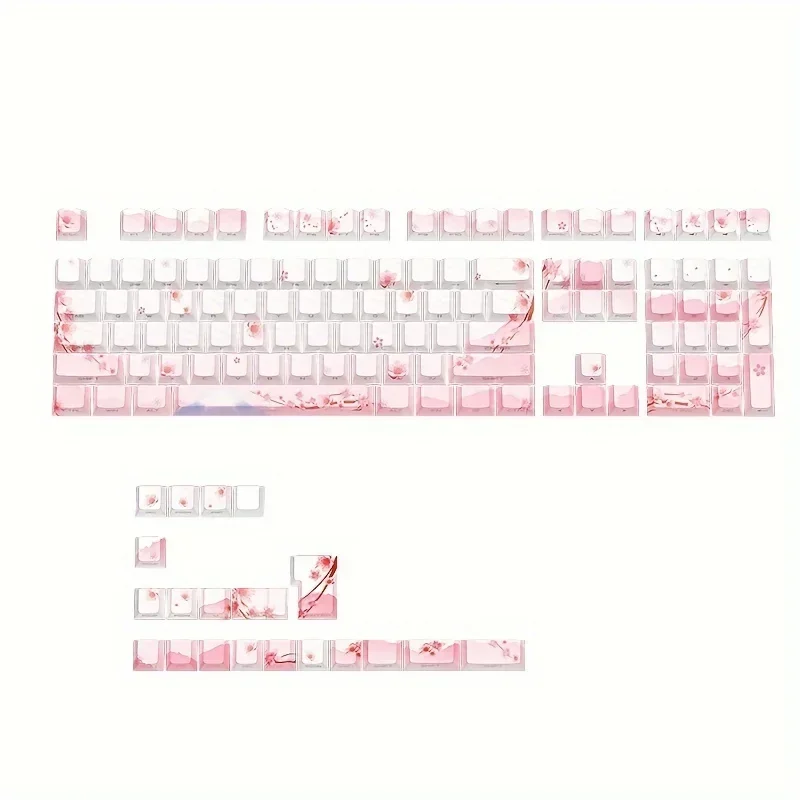 Pink custom keyboard keycaps for gaming setup