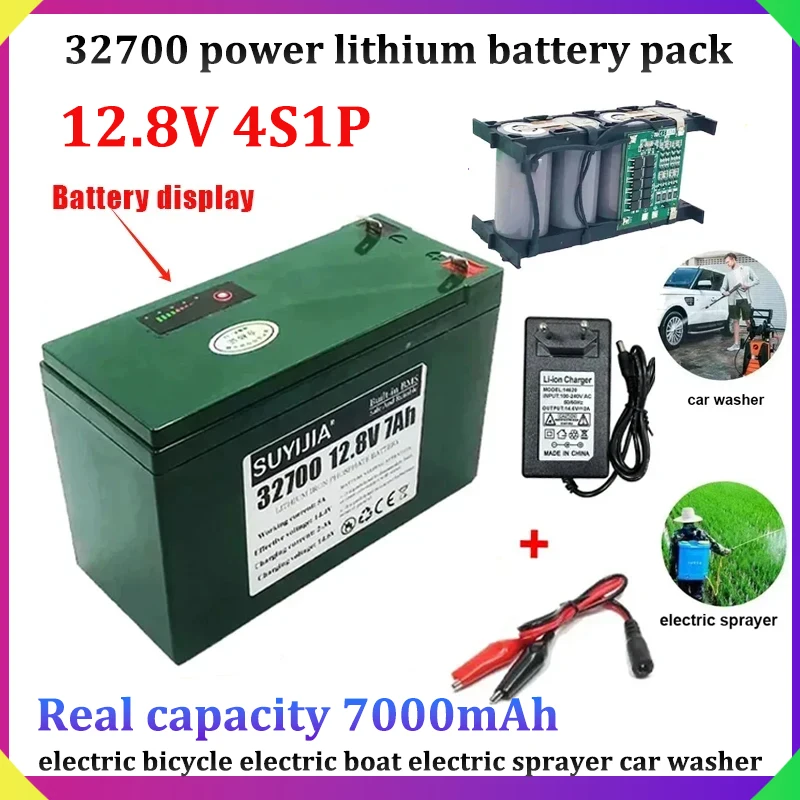 New 4S1P 12.8V 32700 Power Lithium Battery Pack 7000mAh 4S 7A Suitable for Electric Bicycles Electric Boats Electric Sprayers
New 4S1P 12.8V 32700 Power Lithium Battery Pack 7000mAh 4S 7A Suitable for Electric Bicycles Electric Boats Electric Sprayers