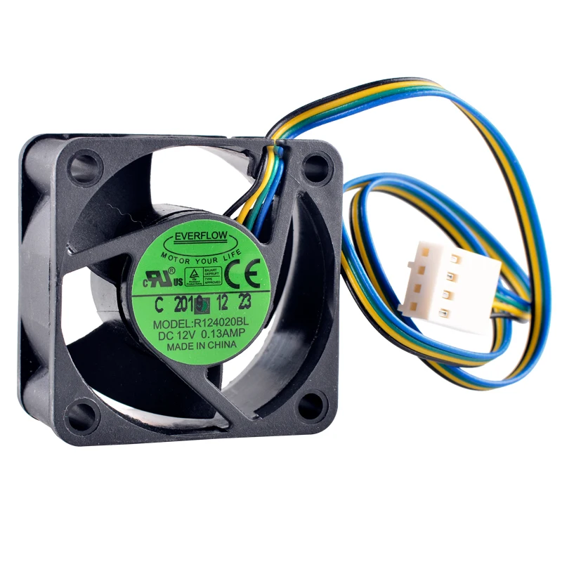 

R124020BL 4cm 40mm fan 40x40x20mm DC12V 0.13A 4pin Double ball bearing cooling fan for microcomputer CPU 1U 2U power supply