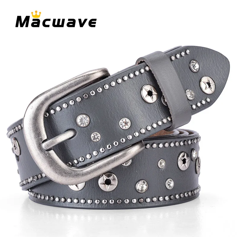 Hot Fashion Rivet Belt Rhinestone Leather Belts For Women Studded Belt Pin Buckle Vintage Cowskin For Jeans Punk Ceinture Femme
Hot Fashion Rivet Belt Rhinestone Leather Belts For Women Studded Belt Pin Buckle Vintage Cowskin For Jeans Punk Ceinture Femme