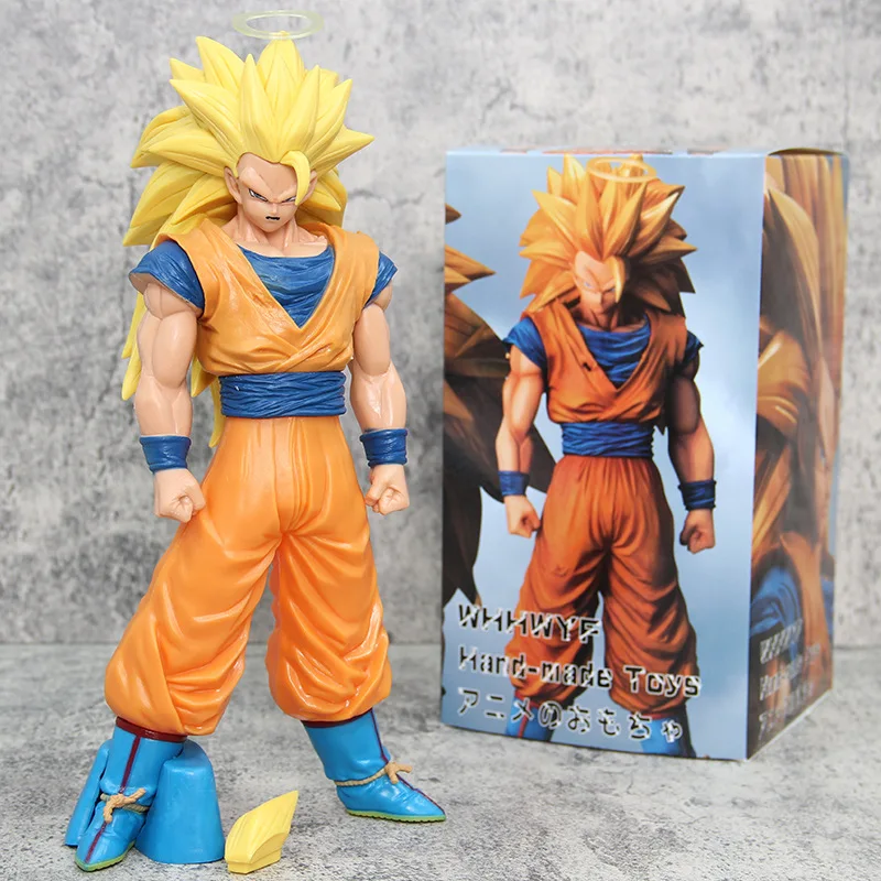 

31cm Dragon Ball Z SSJ3 Son Goku Action Figure Replaceable Arm Super Saiyan PVC Anime Collection Model Toys for Children Gift