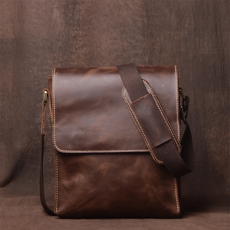 

Handmade Leather Bag for Men Daily Casual Satchel Shoulder Bag Vintage Design Sling Bag High Quality Phone Bag Leathfocus