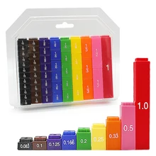 Montessori Math Toys for Children Fraction Stacking Tower Activity Set Math Accessories Counting Rainbow Blocks Teaching Aids 6+
Montessori Math Toys for Children Fraction Stacking Tower Activity Set Math Accessories Counting Rainbow Blocks Teaching Aids 6+