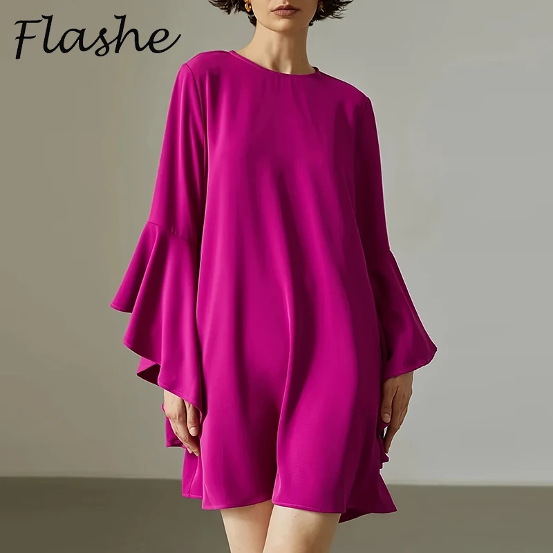 Spring Autumn Party Dress Women Fashion Ruffle Sleeve Loose Dresses For Women Elegant Office Dress Mini Dresses
Spring Autumn Party Dress Women Fashion Ruffle Sleeve Loose Dresses For Women Elegant Office Dress Mini Dresses
