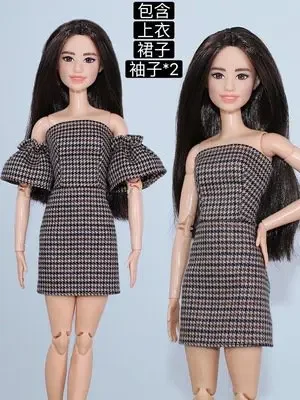 Plaid Puff Sleeves 11.5" Doll Outfits Set for Barbie Dress for Barbie Doll Clothes Top Skirt 1/6 Dolls Accessories Playhouse Toy
Plaid Puff Sleeves 11.5" Doll Outfits Set for Barbie Dress for Barbie Doll Clothes Top Skirt 1/6 Dolls Accessories Playhouse Toy