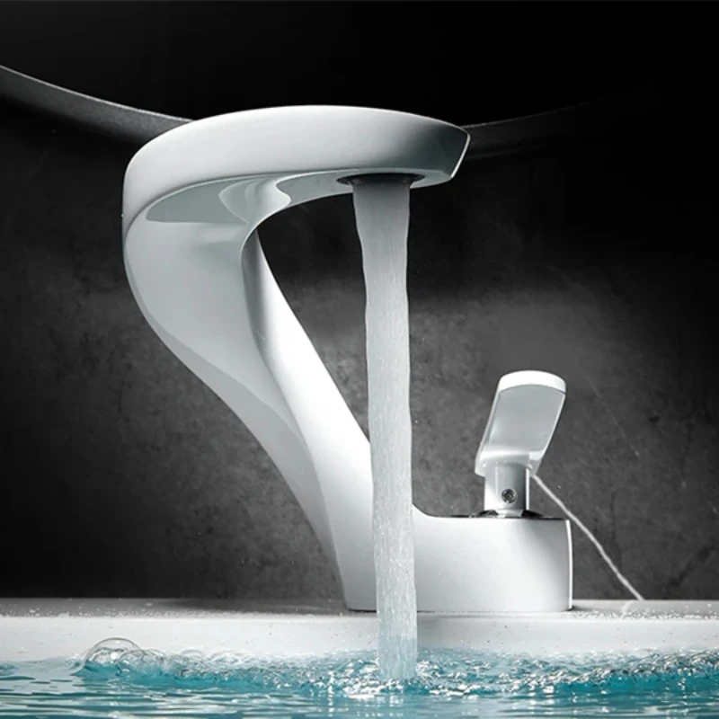 

New Design Bath Basin Faucet Cold and Hot Waterfall Sink Tap Contemporary Chrome Brass Bathroom Deck Mounted Mixer Taps