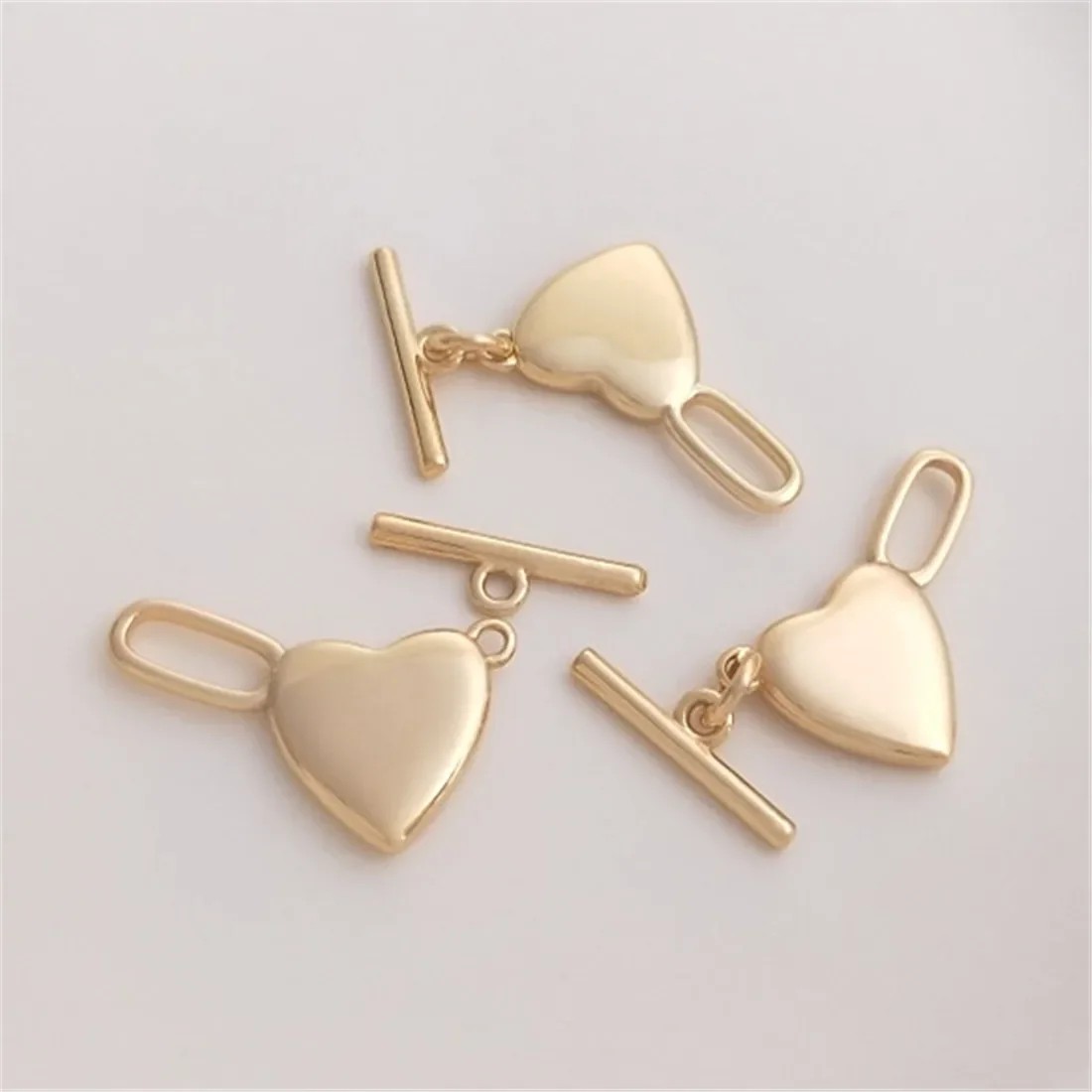 

Ювелирная пряжка 14K золото персик в форме сердца OT Пряжка для рукоделия жемчужный браслет ожерелье соединительные аксессуары B868
