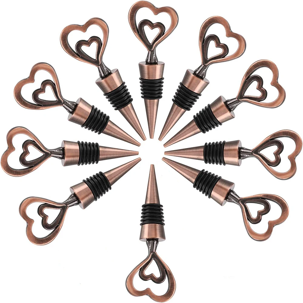10Pcs Wine Stoppers Zinc Alloy Decorative Double Heart Wine and Beverage Bottle Stoppers Caps Reusable Plug Keep Wine Fresh
10Pcs Wine Stoppers Zinc Alloy Decorative Double Heart Wine and Beverage Bottle Stoppers Caps Reusable Plug Keep Wine Fresh