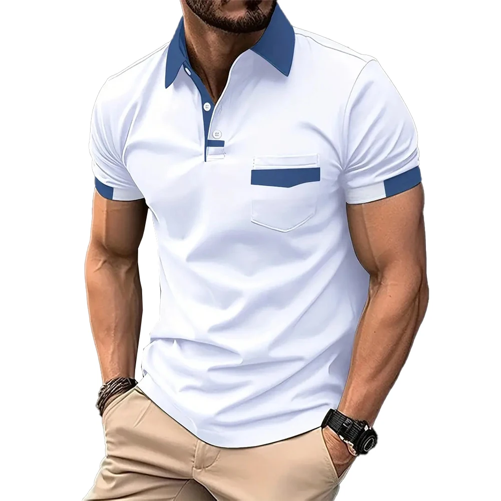 Fashion All-match Short Sleeve Contrast Color Men's T-shirt Summer Business Office Casual Polo-Neck Spliced Tops Male Clothes
Fashion All-match Short Sleeve Contrast Color Men's T-shirt Summer Business Office Casual Polo-Neck Spliced Tops Male Clothes