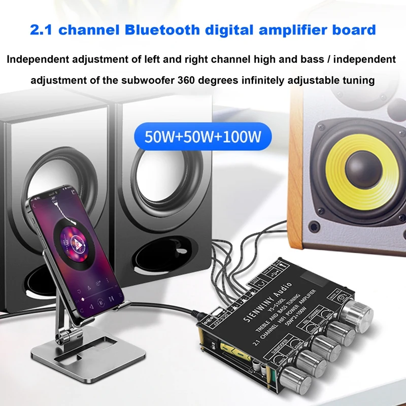 YS-S100L Bluetooth 5,0 панель усилителя сабвуфера, 2,1 каналов, Плата усилителя звука, модуль, плата цифрового усилителя мощности
YS-S100L Bluetooth 5,0 панель усилителя сабвуфера, 2,1 каналов, Плата усилителя звука, модуль, плата цифрового усилителя мощности