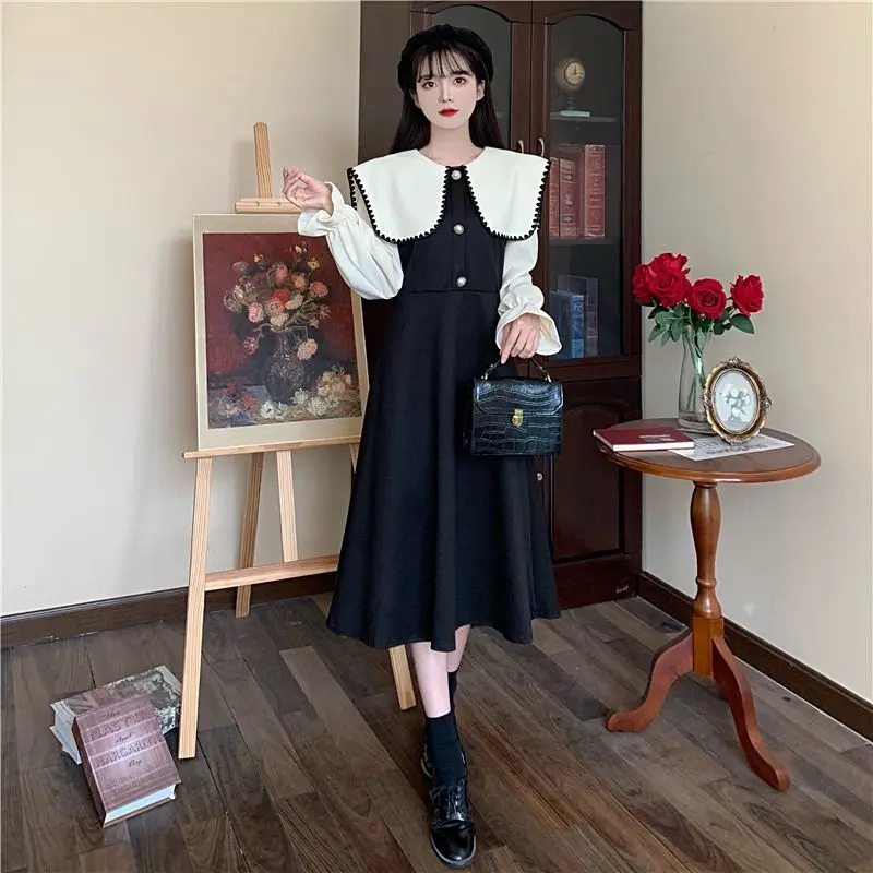 Spring New Fake Two Piece Dress for Women Women Autumn Korean A-Line O-Neck Sundress Streetwear Dress Vestidos
Spring New Fake Two Piece Dress for Women Women Autumn Korean A-Line O-Neck Sundress Streetwear Dress Vestidos